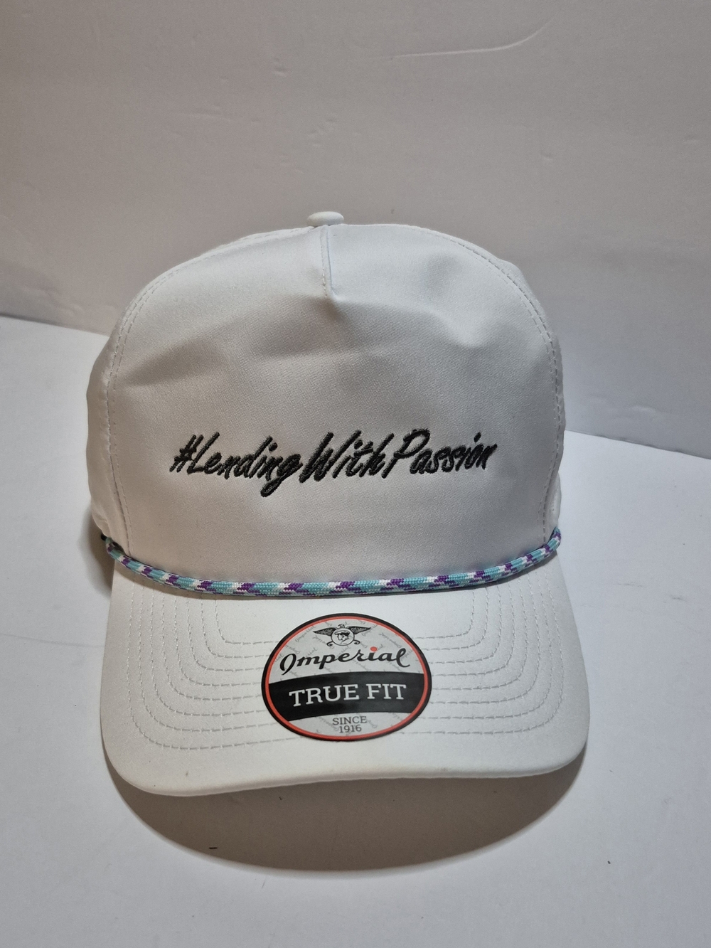 White #LendingWithPassion Embroidered Baseball Cap by Imperial